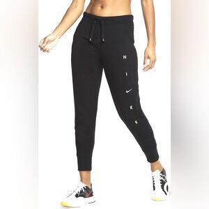 Nike Kids Black Joggers with White Logo